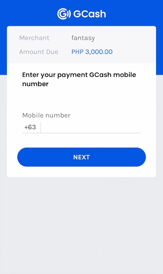 Step 3: Log in to your GCash account by entering your mobile number.