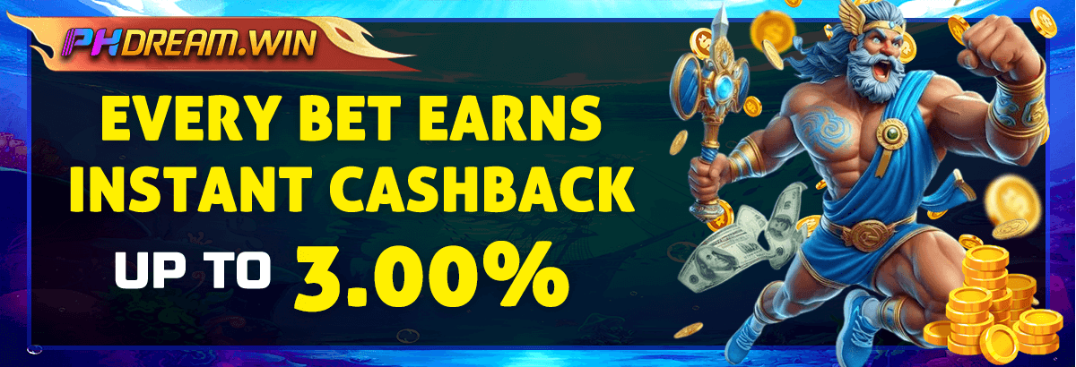 EVERY BET EARNS INSTANT CASHBACK UP TO 3.00%